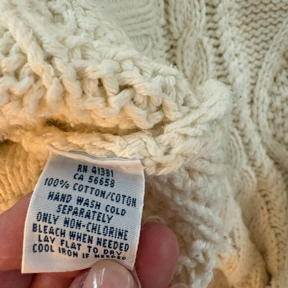 Polo Ralph Lauren Cream Cable Knit Cotton Sweater Womens Size M - Picture 5 of 7